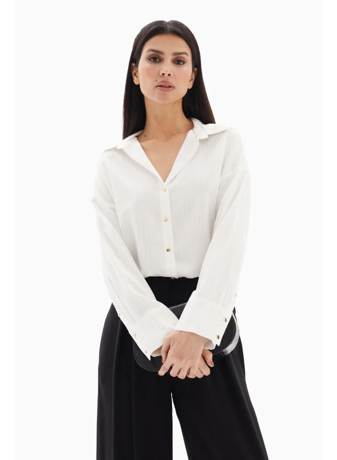 Wecre8 White Pinstripe Blouse