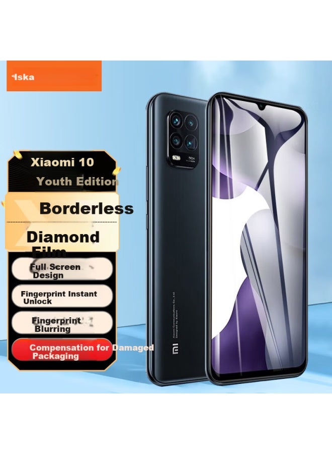 Iska Triple Enhanced Tempered Glass Screen Protector For Xiaomi 10 Youth Edition, Full Screen Coverage, Invisible Film, 5g High Definition Ceramic Crystal Clear Fingerprint Glass, Jm629 Black - Image 1