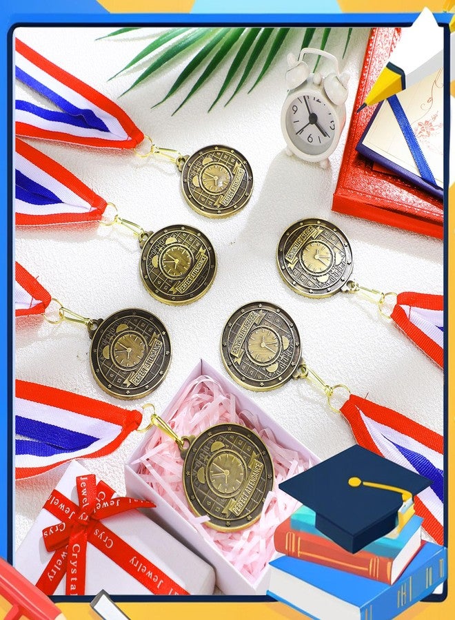 Quelay 100 Pcs Award Medals Bulk 2 Inch Gold Winner Medals with Neck Ribbons for Sports Tournaments Competitions Party Favors(Perfect Attendance) - Image 4
