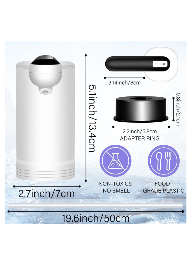 SYOSI مضخة مياه كهربائية، موزع مياه لزجاجة سعة 5 جالون، مضخة مياه كهربائية محمولة للشرب، مضخة مياه أسرع بمحركين عالميين، موزع جالون مياه كهربائي صامت بالأبيض - Image 3