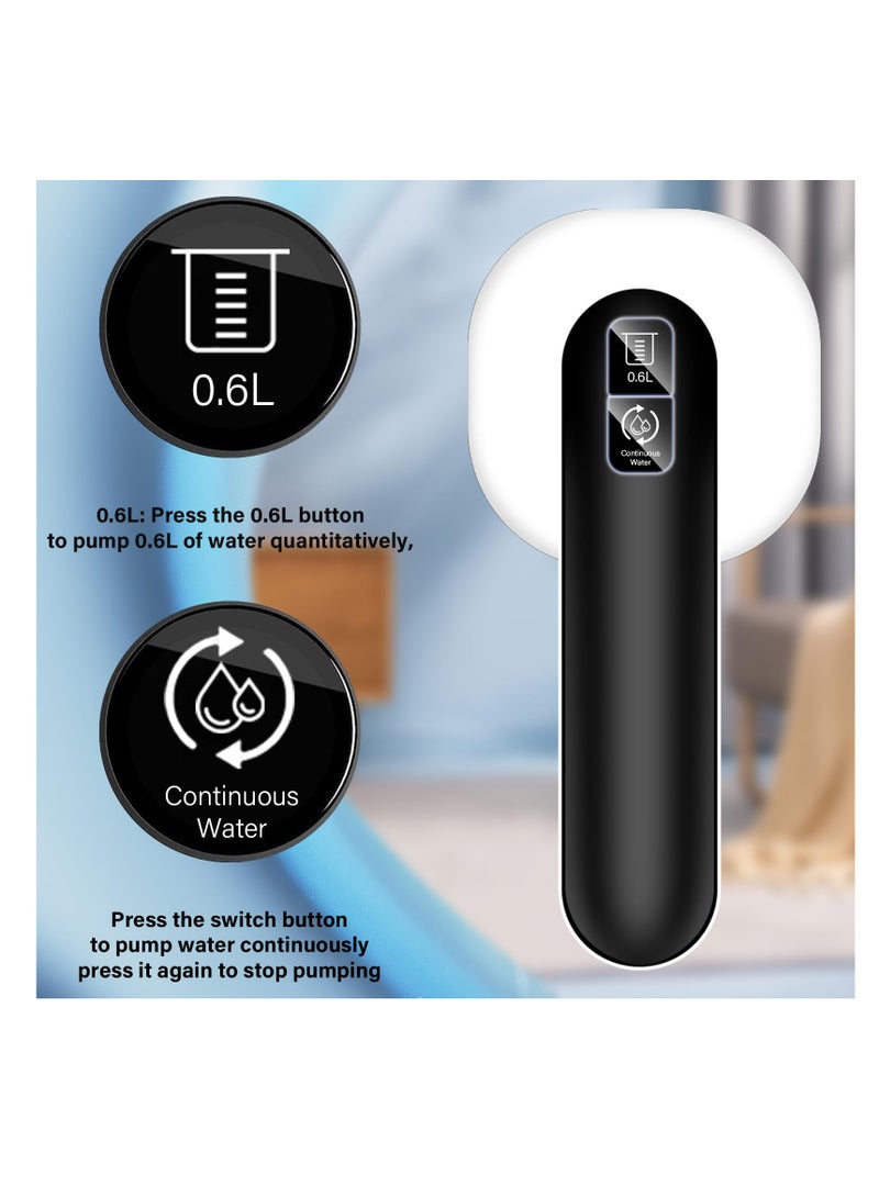 SYOSI مضخة مياه كهربائية، موزع مياه لزجاجة سعة 5 جالون، مضخة مياه كهربائية محمولة للشرب، مضخة مياه أسرع بمحركين عالميين، موزع جالون مياه كهربائي صامت بالأبيض - Image 5