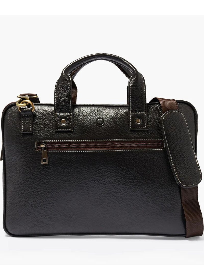 Vintage Finds - Timeless Elegance: Genuine High-Quality Leather 14-Inch Laptop Messenger Bag With Padded Compartment - Image 1