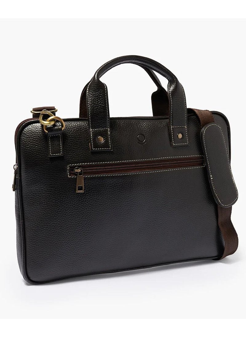Vintage Finds - Timeless Elegance: Genuine High-Quality Leather 14-Inch Laptop Messenger Bag With Padded Compartment - Image 1
