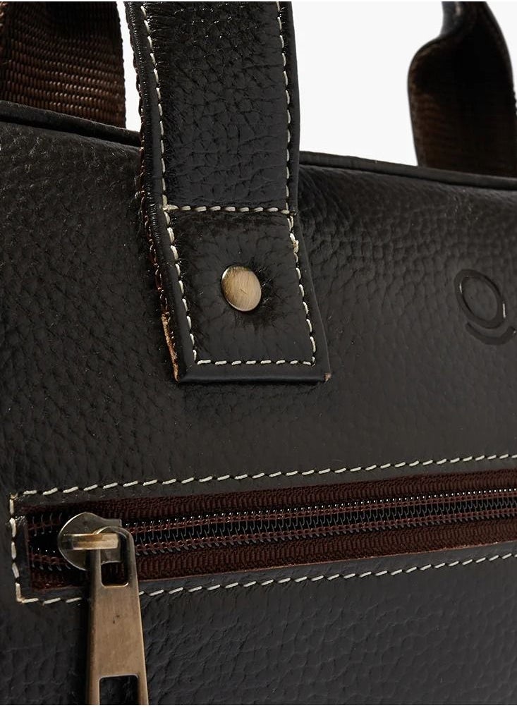 Vintage Finds - Timeless Elegance: Genuine High-Quality Leather 14-Inch Laptop Messenger Bag With Padded Compartment - Image 1