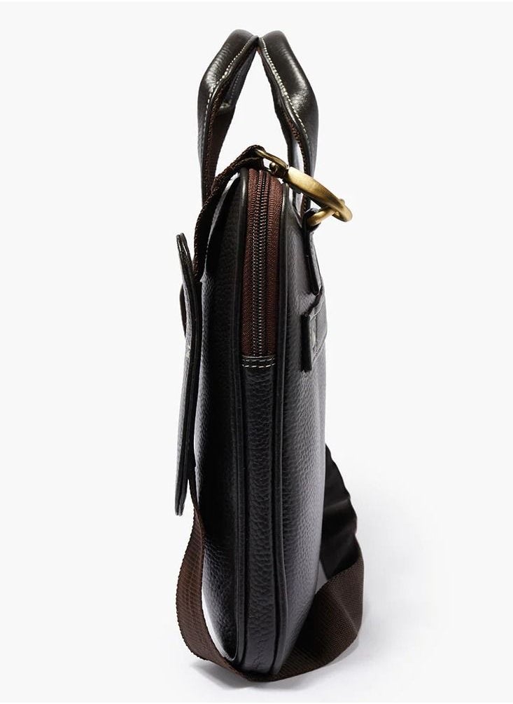 Vintage Finds - Timeless Elegance: Genuine High-Quality Leather 14-Inch Laptop Messenger Bag With Padded Compartment - Image 1