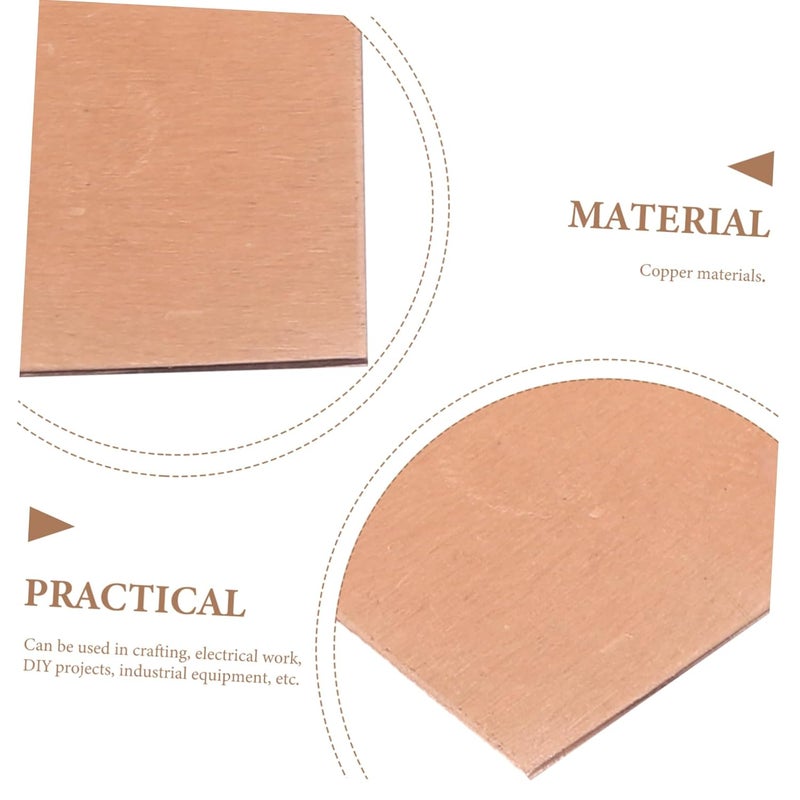 4 Sheets Copper Metal for DIY Crafting Jewelry Making High Hardness Precision Machining - Image 3