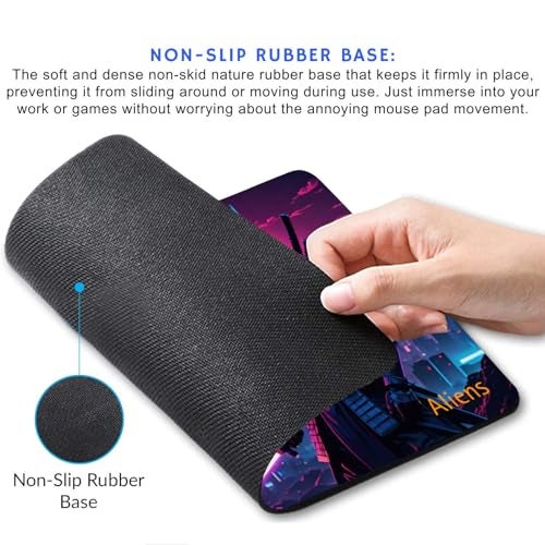 Aliens Mouse Pad for Computer, Laptop, Smooth Premium Cloth Surface, Non-Slip Rubber Base, Speed and Precision Operation Compatible with Laser and Optical Mouse, Gaming, Office, Home 230x190mm (NE-36) - Image 2