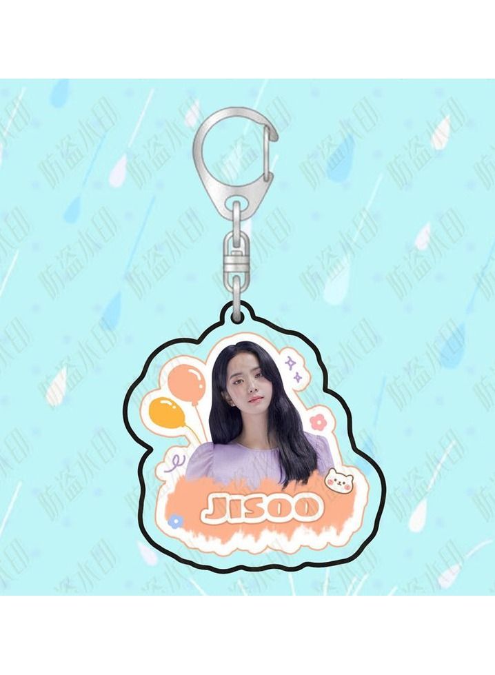 BLACKPINK Cartoon Key Button Acrylic Key Ring