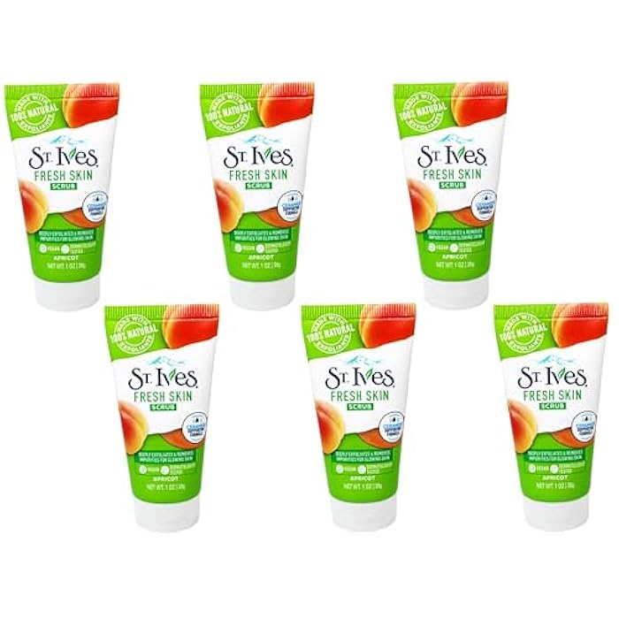 St. Ives Fresh Skin Scrub, Deep Exfoliator Skin Care for Clean, Glowing Skin, Apricot, 1 OZ - 6 Pack - Image 1