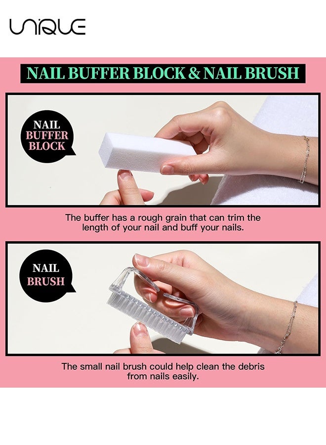 Unique 12Pcs Manicure Kit, Nail Files 100/180, Cuticle Nippers, Nail Buffer Block, Cuticle Pusher, Cuticle Peeler, Ingrown Toenail Tool, Toenail File, Nail Care Kit, Nail Tools for Manicure, White - Image 4