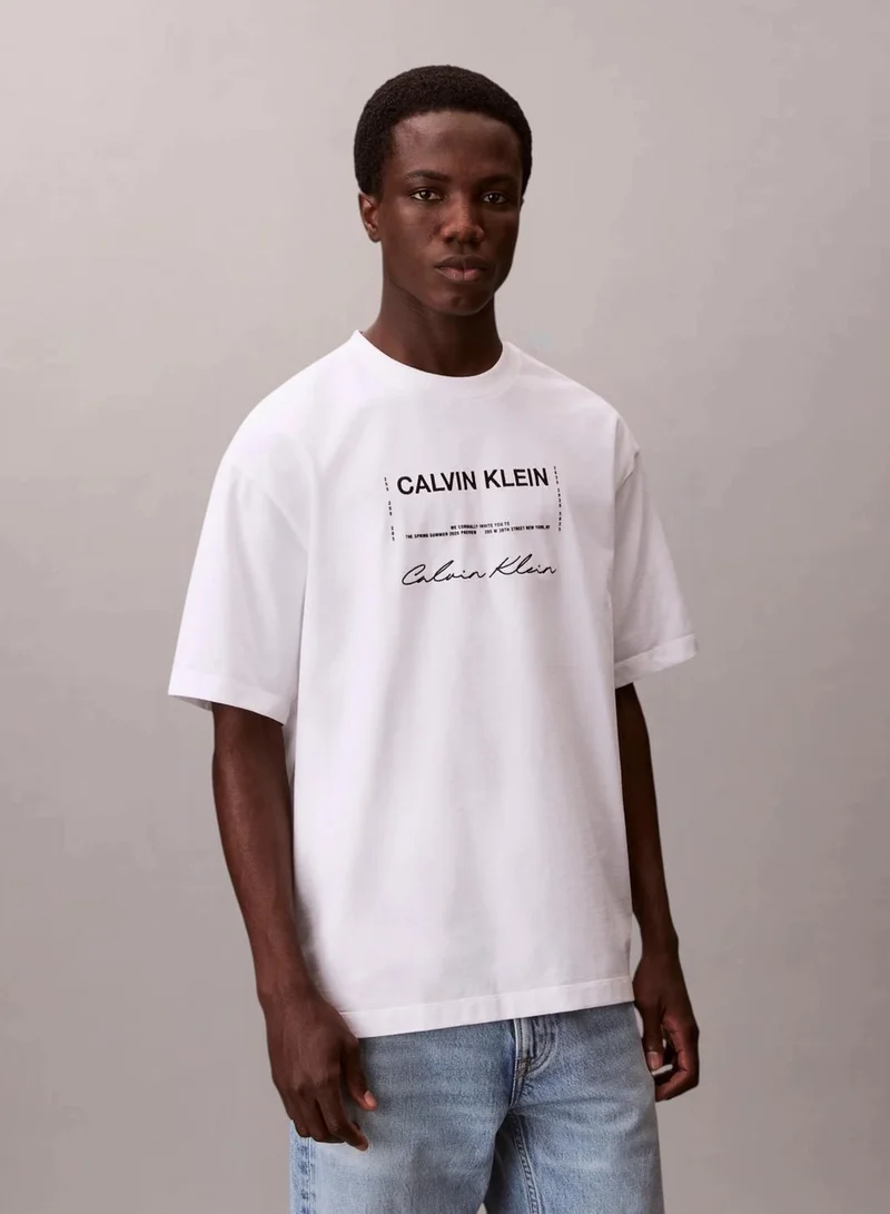 Dual Logo Graphic Relaxed T-Shirt