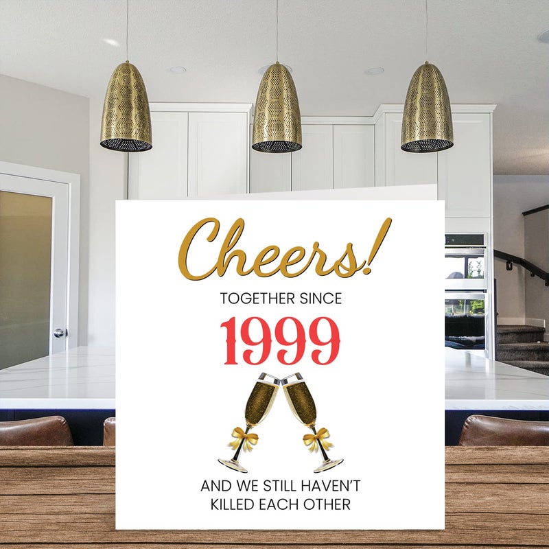 Stuff4 Funny 26th Anniversary Card for Husband Wife - Together Since 1999 - Happy 26th Wedding Anniversary Cards for Partner  I Love You Gifts  5.7 x 5.7 Inch Greeting Cards for Twenty-Sixth Anniversaries - Image 3