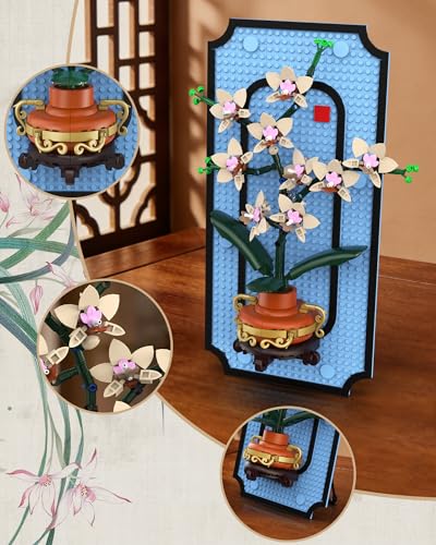 Suplanet Orchid Building Set for Adults 3D Wall Art Frame Decor Botanical Collection Blocks Kit Home Office Wall Decoration Birthday for Women Plant Lovers 531 PCS - Image 5