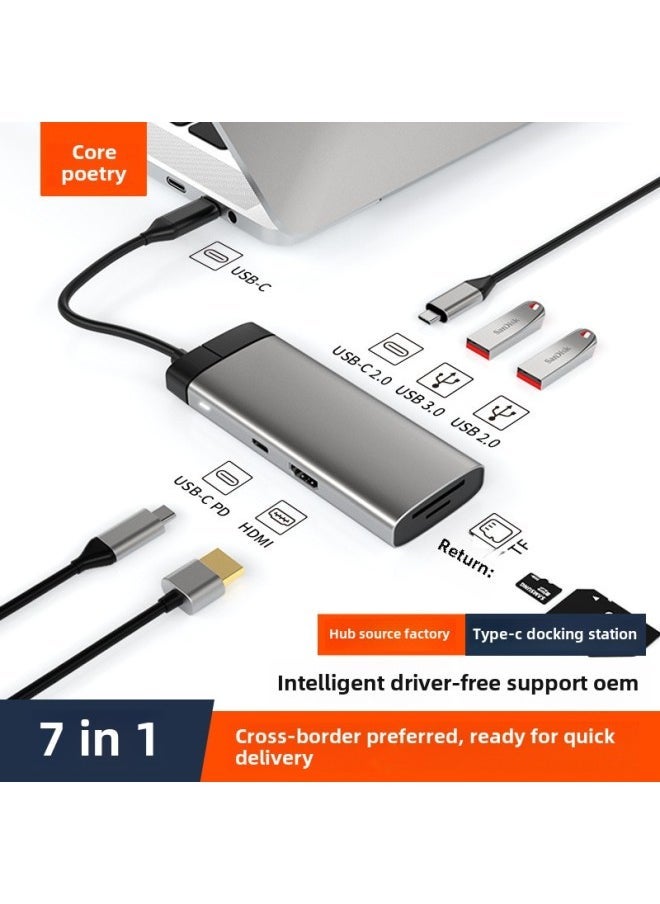 Spot Storage 7-in-one Type-c Docking Station Usb Hub Hub Laptop Docking Station-Number Of Interfaces:BS7A ]  - Image 2