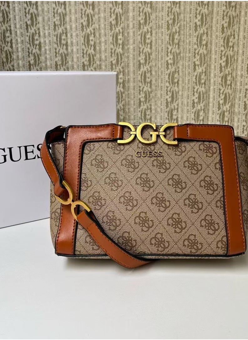 Guest - Womens Elegant Cross-body Bags Brown Print - Image 1