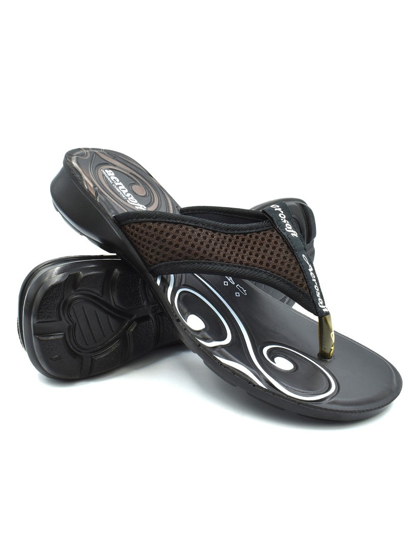 Aerosoft C2218 Ladies Brown Slippers - Image 1