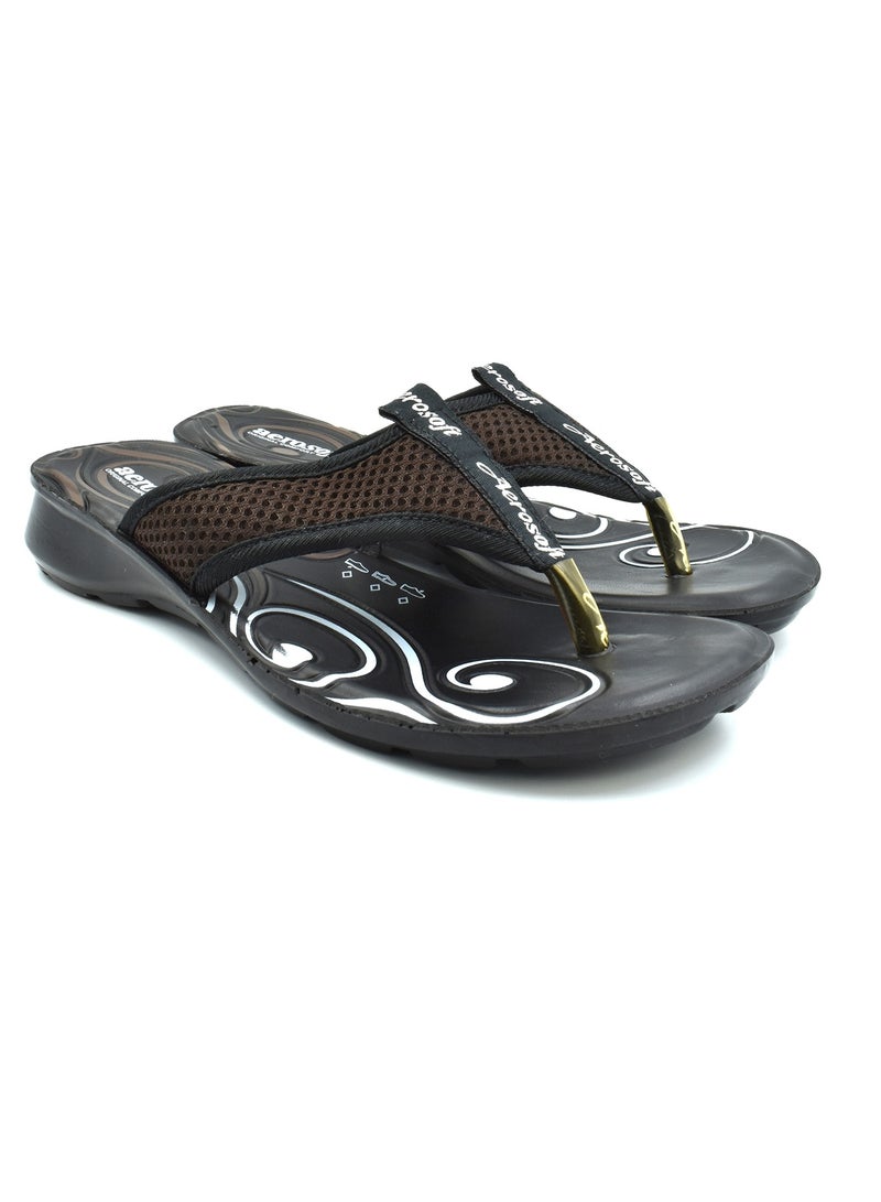 Aerosoft C2218 Ladies Brown Slippers - Image 4