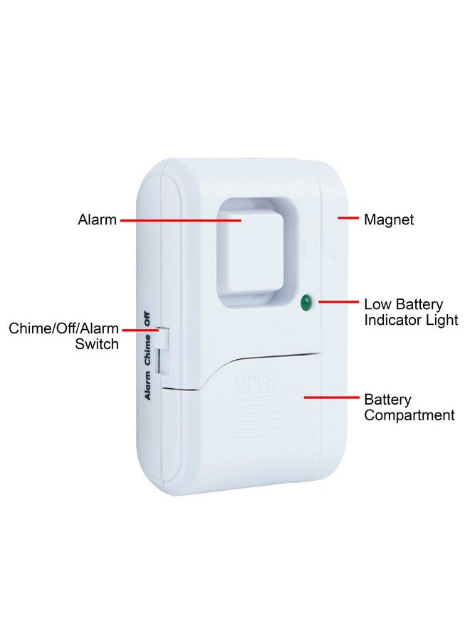 GE GE Personal Security Window and Door Alarm, 5 Pack, DIY Protection, Burglar Alert, Wireless Chime/Alarm, Easy Installation, Home Security, Ideal for Home, Garage, Apartment and More,White, 45987  - Image 2