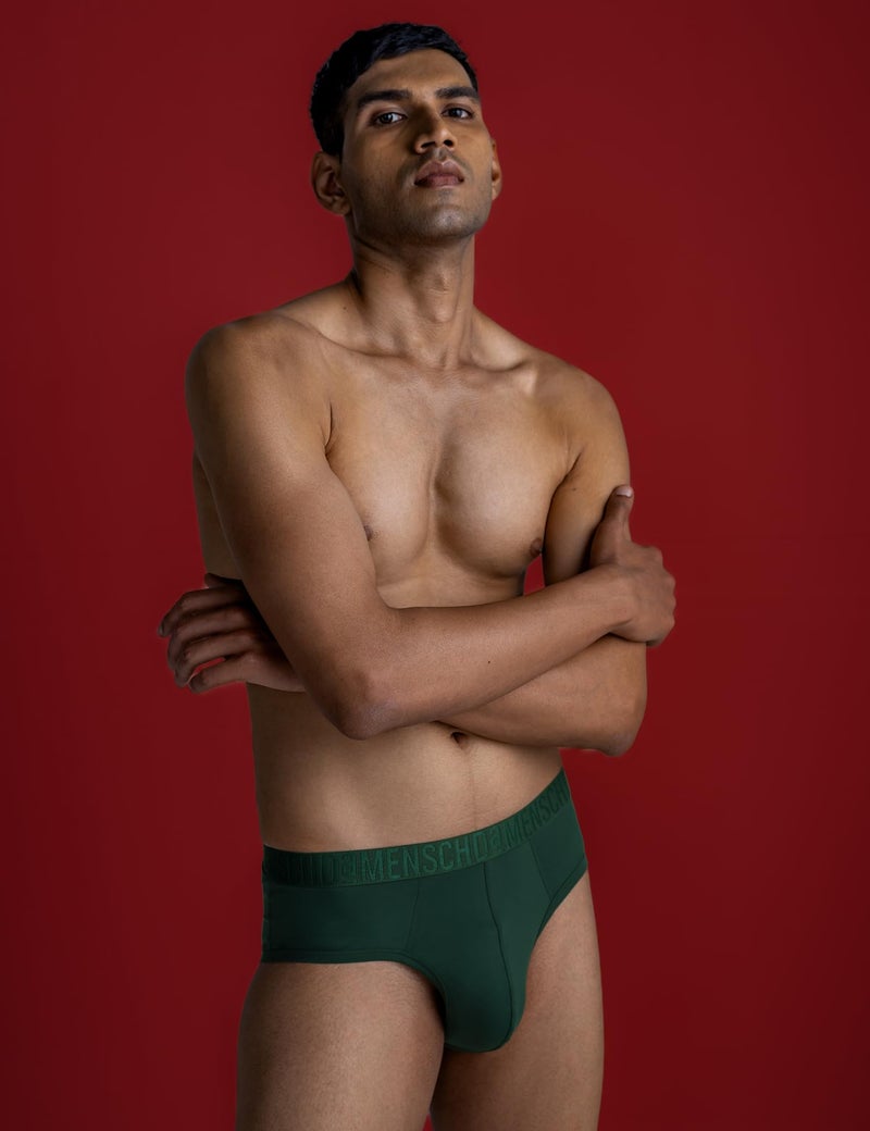 DAMENSCH Unreal Brief for Men, Microfiber Spandex Underwear for Men, Ultra-Lightweight, Soft No-Curl Waistband Mens Brief, Anti-Static Mens Briefs, Mid-Rise Underwear for Man-Emerald Green-M - Image 2