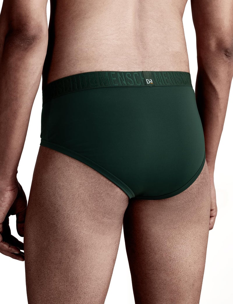 DAMENSCH Unreal Brief for Men, Microfiber Spandex Underwear for Men, Ultra-Lightweight, Soft No-Curl Waistband Mens Brief, Anti-Static Mens Briefs, Mid-Rise Underwear for Man-Emerald Green-M - Image 3