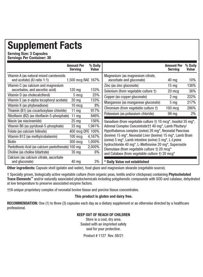 Biotics Research Biotics Research Bio Glycozyme Forte Multivitamin for Glycolytic Support, Vanadium, Zinc, Chromium, Manganese, Inositol, Catalase, Healthy Metabolism and Homocysteine 90 Capsules - Image 3