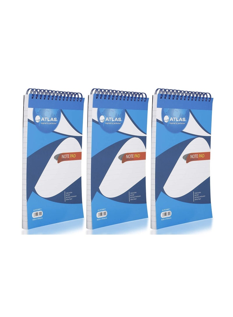 ATLAS دفتر ملاحظات مزدوج الحبل 3 قطع بحجم 5x8 بوصة - Image 1