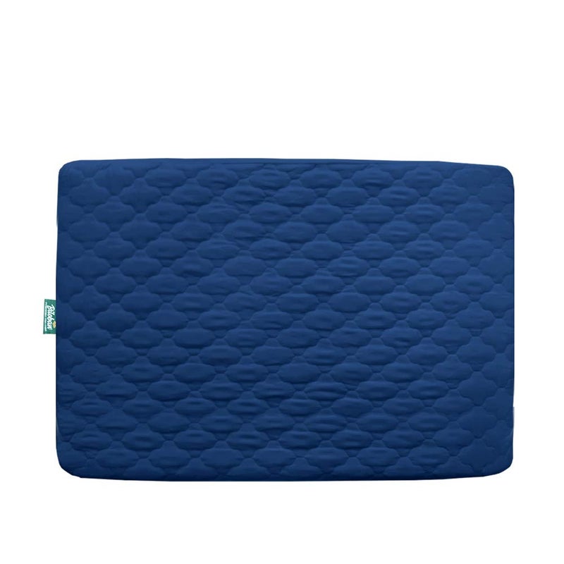 Biloban Pack and Play Mattress Protector Sheets Fitted Waterproof Pack and Play Mattress Pad Cover, Compatible with Graco Pack n Play & Dream On Me & Pamo Babe, Playpen/Playard Sheet Quilted, Navy, 39" x 27" - Image 1