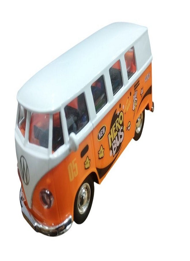 Volkswagen Volkswagen Bus  Miniature Model Car Minibus Metal/Plastic, Opening Doors (Orange)  - Image 1