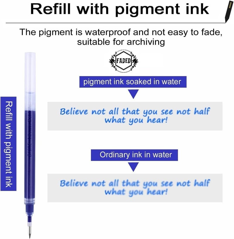 Faded Baoke Gel Pen Set | 0.7mm Fine Point Roller Ball Pens for Smooth Writing & Precision | Professional Line Drawing Pens for Artists, Designers & Illustrator (Blue-Pack of 6) - Image 4