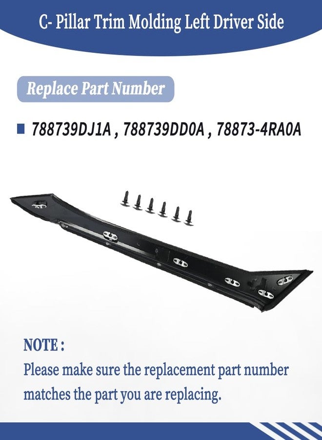 جيت فار واي قالب تزيين العمود C من Getfarway 788739DJ1A 788739DD0A 78873-4RA0A متوافق مع نيسان ماكسيما 2016-2021 لوحة تزيين الهيكل الخلفية اليسرى جهة السائق باللون الأسود (جهة السائق اليسرى) - Image 3