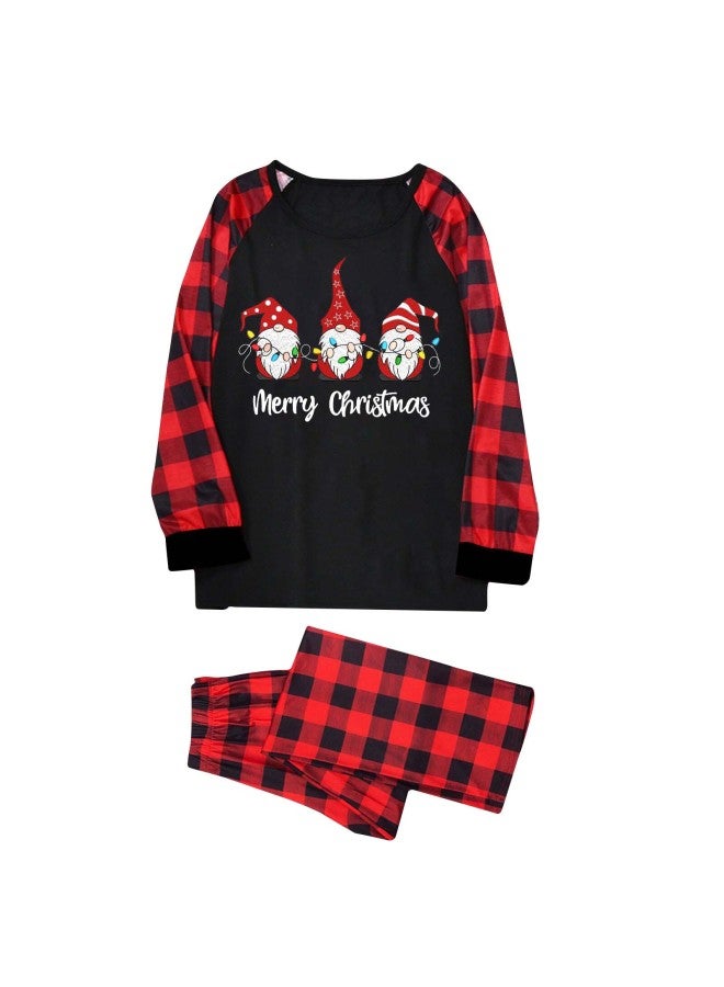 Women's Spring And Autum Long-sleeved Two-piece Outerwear Cartoon Outerwear Top + Plaid Pants Home Wear Two Pieces