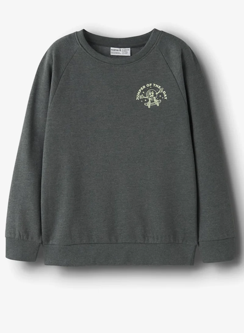 NAME IT Kids Graphic Crew Neck Sweatshirt