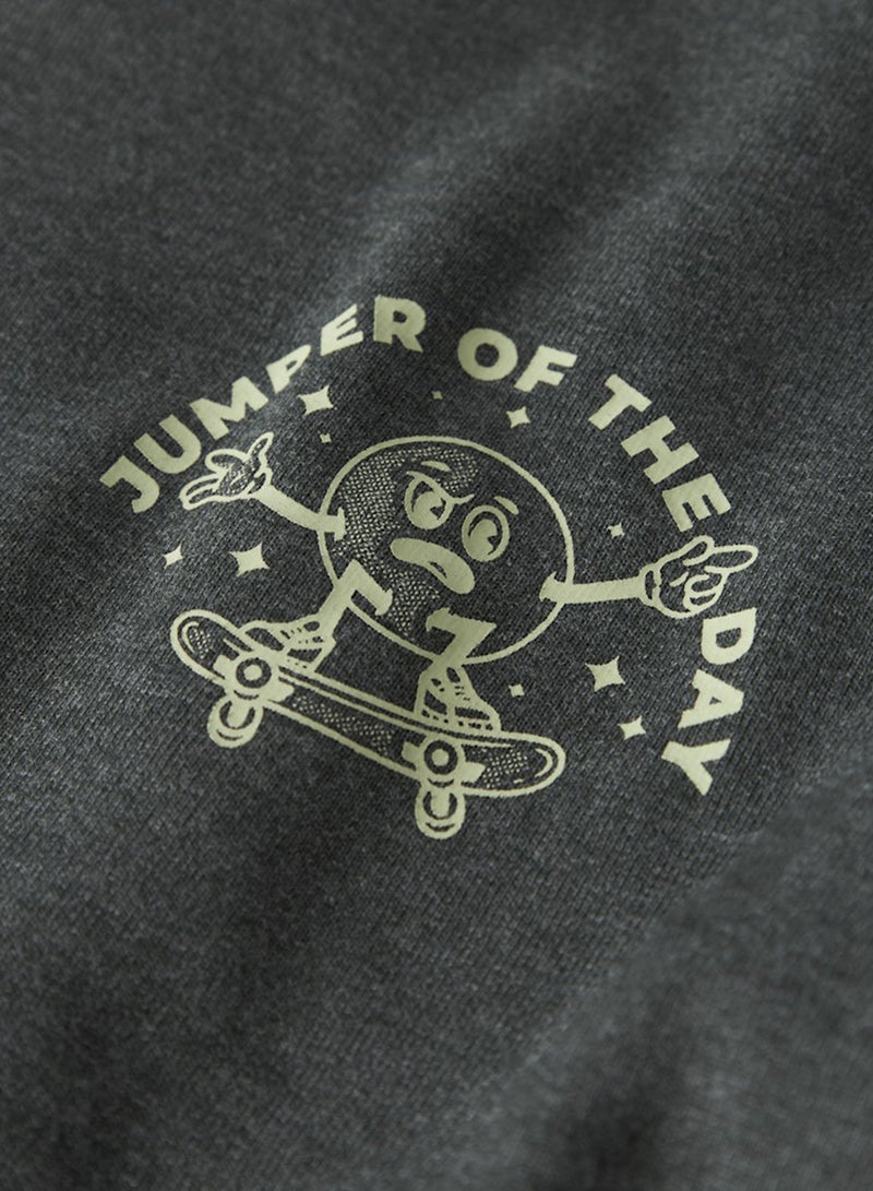 نيم ات سويت شيرت أطفال بياقة مستديرة بطبعة جرافيك - Image 3