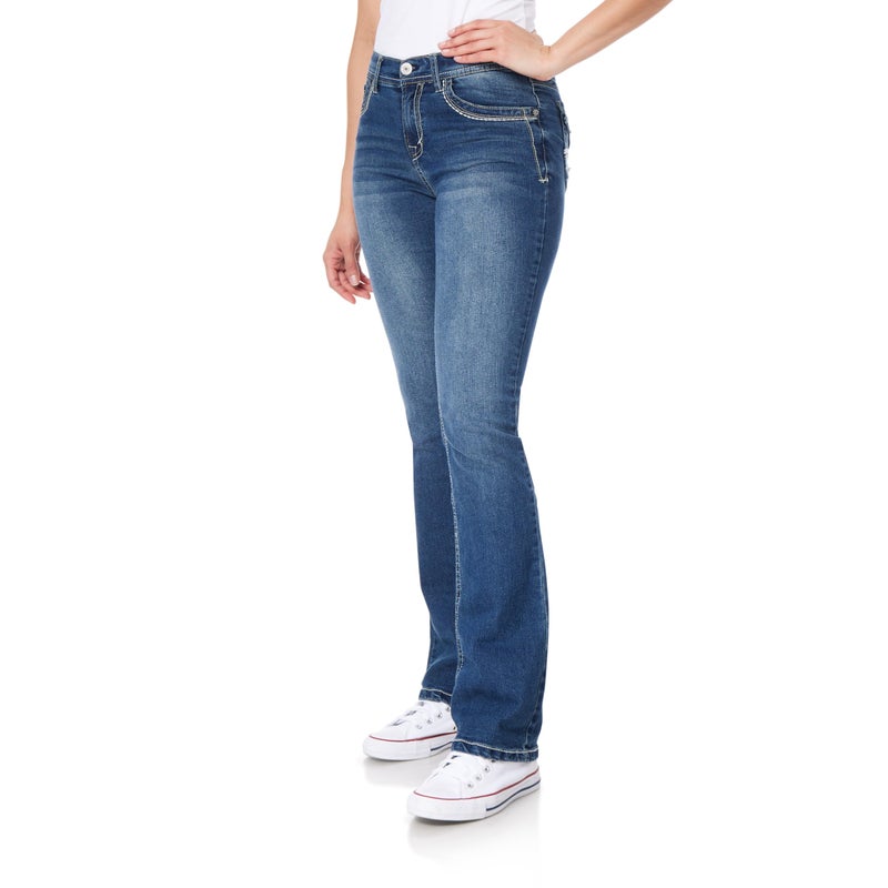 WallFlower Legendary Bootcut Jeans for Women, Classic Fit Mid-Rise Insta Stretch Denim in Standard and Plus Size, Juniors Jeans - Keller, 20 Plus - Image 1