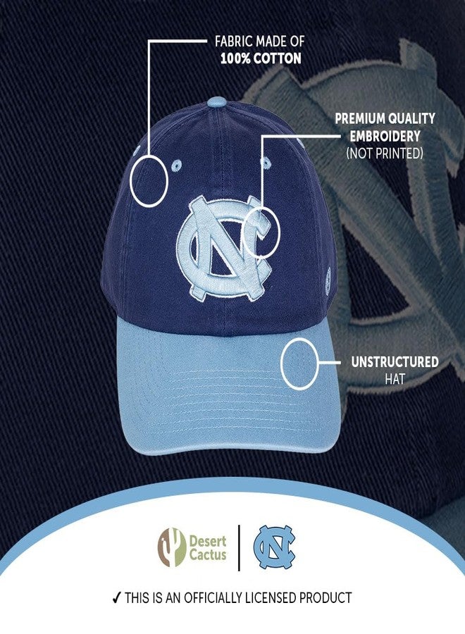 Desert Cactus University of North Carolina Baseball Hat UNC Chapel Hill Tar Heels Brimmed Embroidered Hats Cap Adjustable Cloth Strap Adult (Style J1) Blue - Image 4