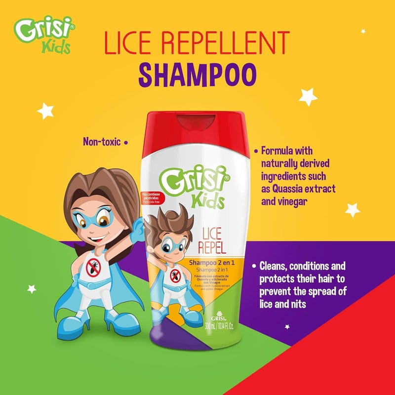 Grisi Kids Cleansing and Lice Repel Shampoo, Helps with the appearance of lice, Quassia Extract, Conditions Hair, 10.14 FL Oz, 2 Count - Image 5