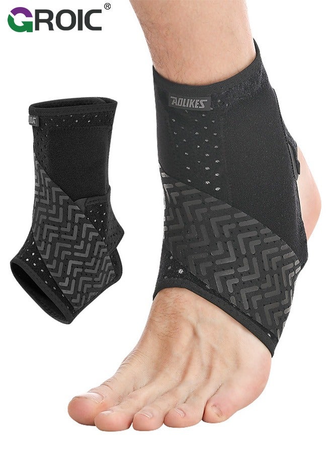 GROIC Ankle Brace for Men & Women, Breathable Ankle Compression, Foot Sleeve Ankle Support, Ankle Support Brace Adjustable Compression Wrap Ankle Protector for Pain & Compression  (Right) - Image 1