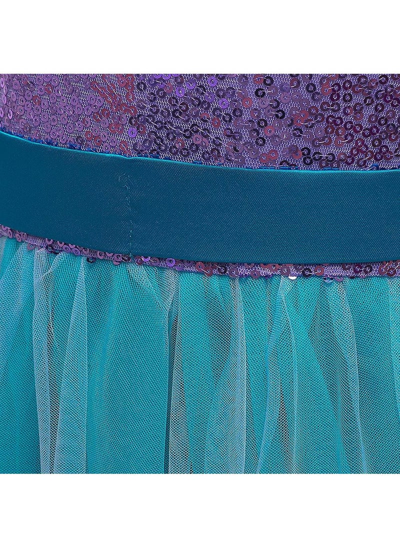 Generic - Children's cosplay clothing mermaid mesh sequins shell princess dress girl dress performance dress 110cm - Image 1