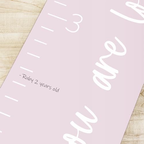 Morxy Canvas Growth Chart for Kids - Unisex Room Wall Decor - Measuring Height Wall Tape (Loved Beyond Measure- Pink) - Image 4