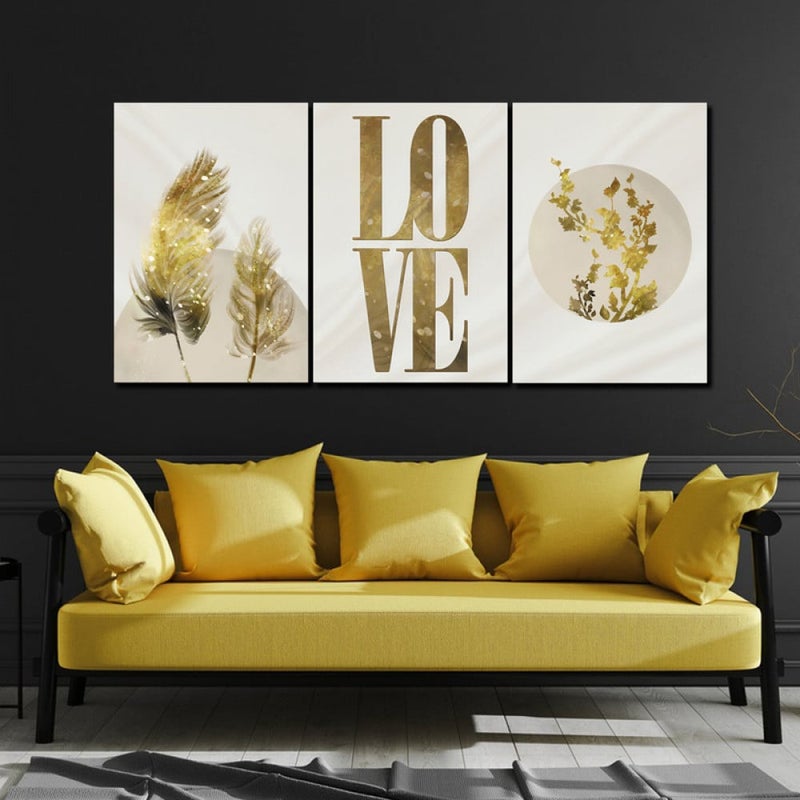 Marktna Three luxurious canvas prints with a modern design and a hollow frame, measuring (120×60), three pieces - Image 1