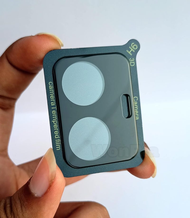 WonRia حماية زجاج الكاميرا الخلفية لهاتف Vivo T1 4G (44W) واقي عدسة الكاميرا حقيقي 3D فائق النحافة عالي الدقة زجاج مقسى (أسود) - Image 1