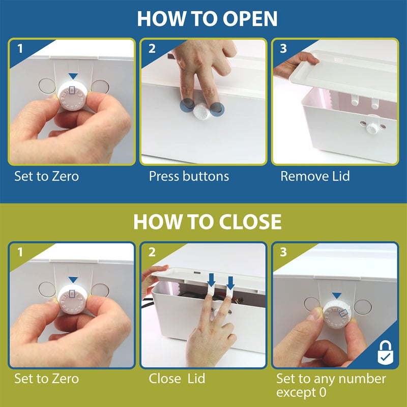 Wappa Baby صندوق غطاء شريط الطاقة - يحمي شريط الطاقة بفعالية ضد الأطفال مع قفل مزدوج مسجل ببراءة اختراع. فتحات جانبية مريحة للأسلاك والكابلات. يحمي الأيدي والأصابع الصغيرة. - Image 3