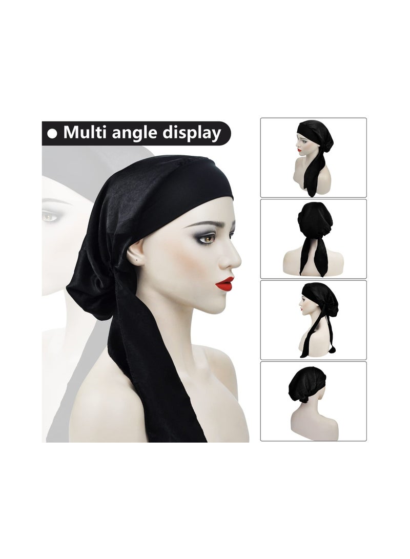 Captaintech Chemo Headwear for Women Head Scarfs Turbans Scarves Bandanas Hair Loss Beanie Hat  Breathable Ladies Turban Hats Headwear Headwrap Scarfs Cap Silky - Image 3