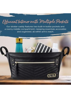 Itzy Ritzy Itzy Ritzy Adjustable Stroller Caddy - Organizer Featuring Two Built-In Pockets, Front Zippered Pocket & Straps To Fit Nearly Any Stroller  - Image 4
