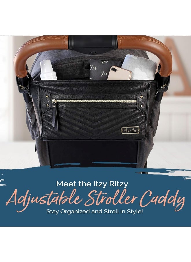 Itzy Ritzy - Itzy Ritzy Adjustable Stroller Caddy - Organizer Featuring Two Built-In Pockets, Front Zippered Pocket & Straps To Fit Nearly Any Stroller - Image 1