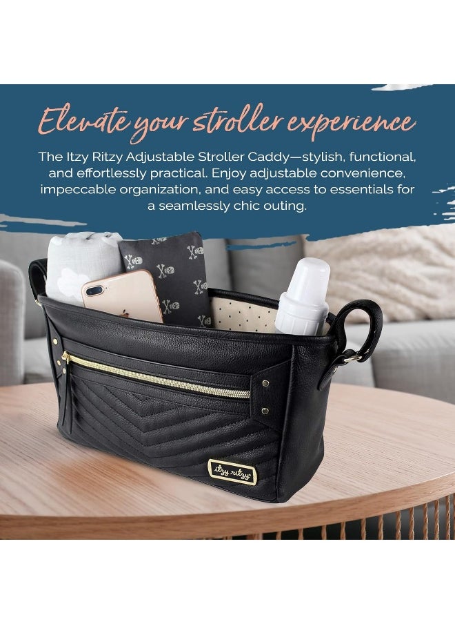 Itzy Ritzy - Itzy Ritzy Adjustable Stroller Caddy - Organizer Featuring Two Built-In Pockets, Front Zippered Pocket & Straps To Fit Nearly Any Stroller - Image 1