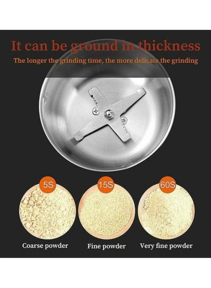 جيهام مطحنة حبوب القهوة الكهربائية متعددة الأغراض، أداة طحن ممتازة من الفولاذ المقاوم للصدأ للبذور والتوابل والأعشاب والمكسرات، وغطاء شفاف بسعة 85 جرام - Image 5