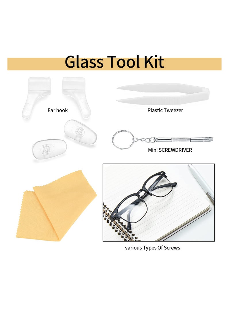 SOLARAE Eyeglasses Repair Kit, Sunglasses Repair Kit, Includes Glasses Screws and Screwdrivers, Glasses Nose Pads, Glasses Cloth, Tweezer, for Glasses, Sunglasses, Watch, Repair Kit - 500 Pcs - Image 3