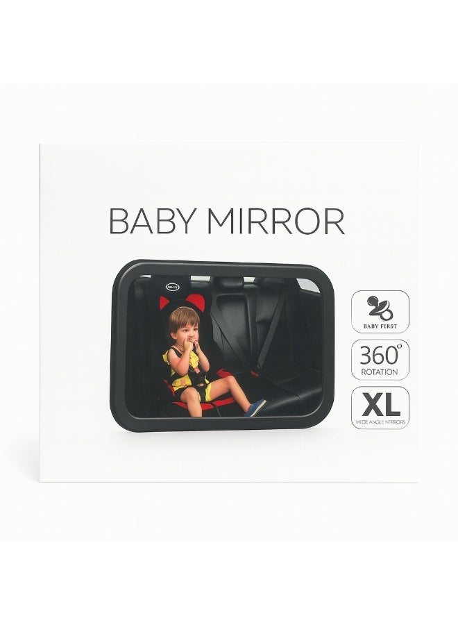 مرآة لمسند رأس المقعد الخلفي لعرض مقعد الرضيع المواجه للخلف، بزجاج محدّب للرؤية الخلفية عالمي مقاوم للكسر وخفيف وواسع. - Image 2