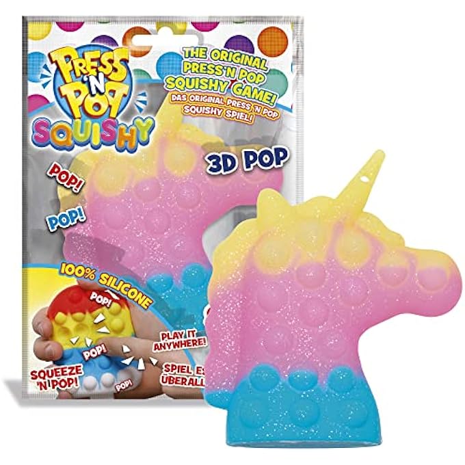 Craze PressNPop Squishy Press N POP, Fidget Toy, Sensory Anti-Stress Toy for Children, Adults, Bubble Set, Heart Shape, Colourful Motifs, 42014, Beautiful Colour Combinations - Image 1